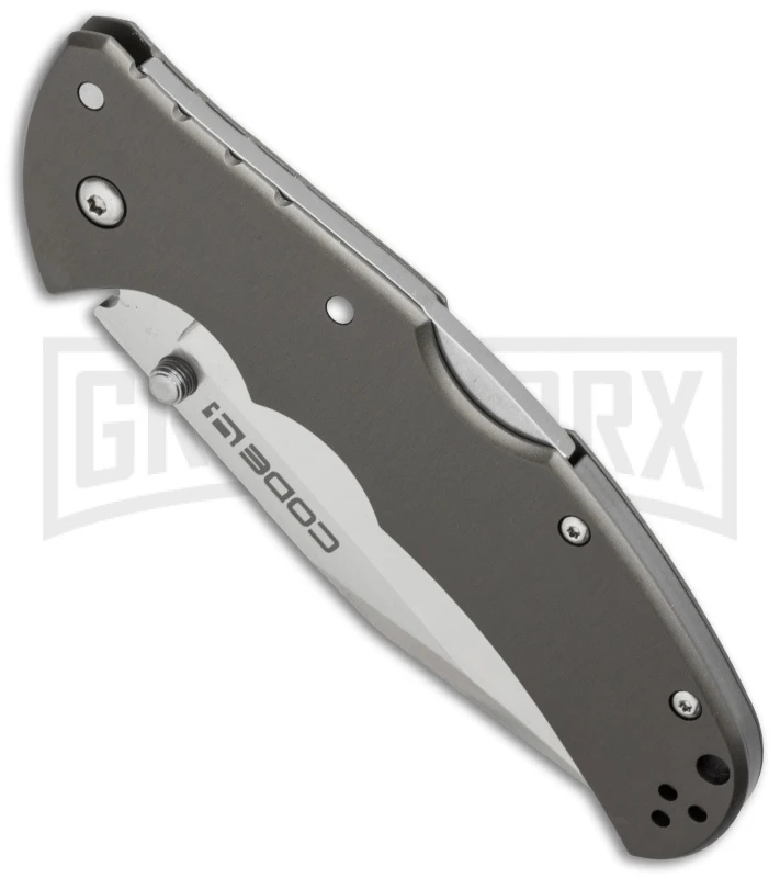 Cold Steel Code-4 Clip Point Folding Knife - Satin Full Serr 2 Cold Steel Code-4 Clip Point Folding Knife - Satin Full Serr - Image 2