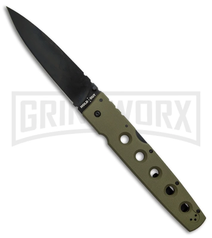 Cold Steel Hold Out I OD Green Folding Knife - Black Plain 1 Cold Steel Hold Out I OD Green Folding Knife - Black Plain
