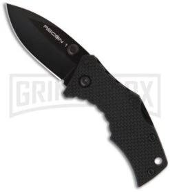 Cold Steel Micro Recon 1 Spear Point Folding Knife - Black Plain