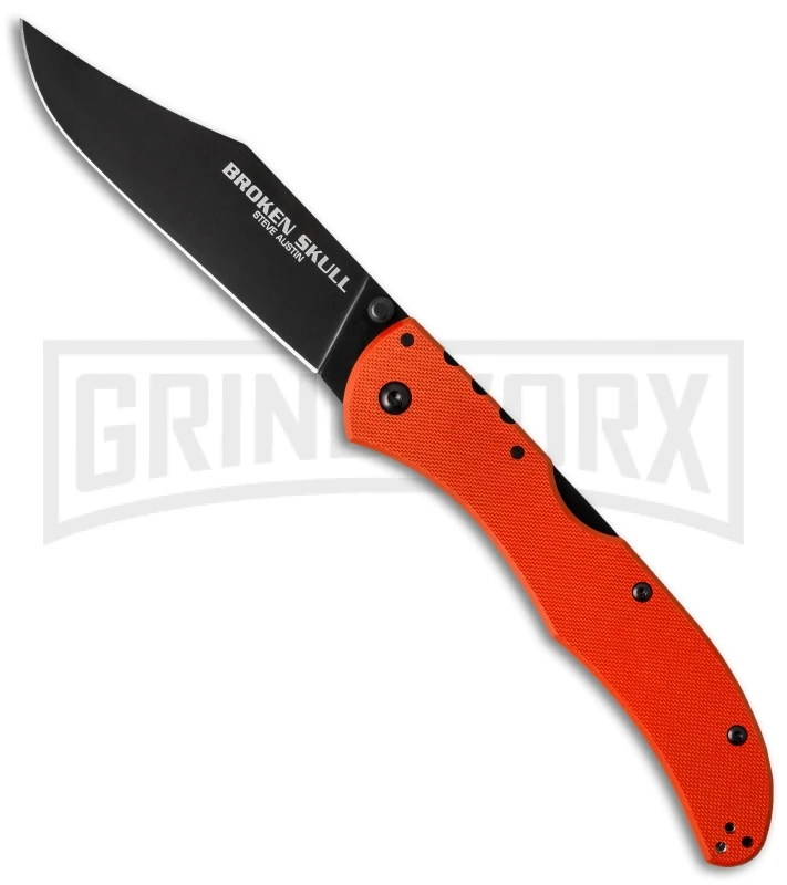 Cold Steel Broken Skull I Orange G-10 Folding Knife - Black Plain 1 Cold Steel Broken Skull I Orange G-10 Folding Knife - Black Plain