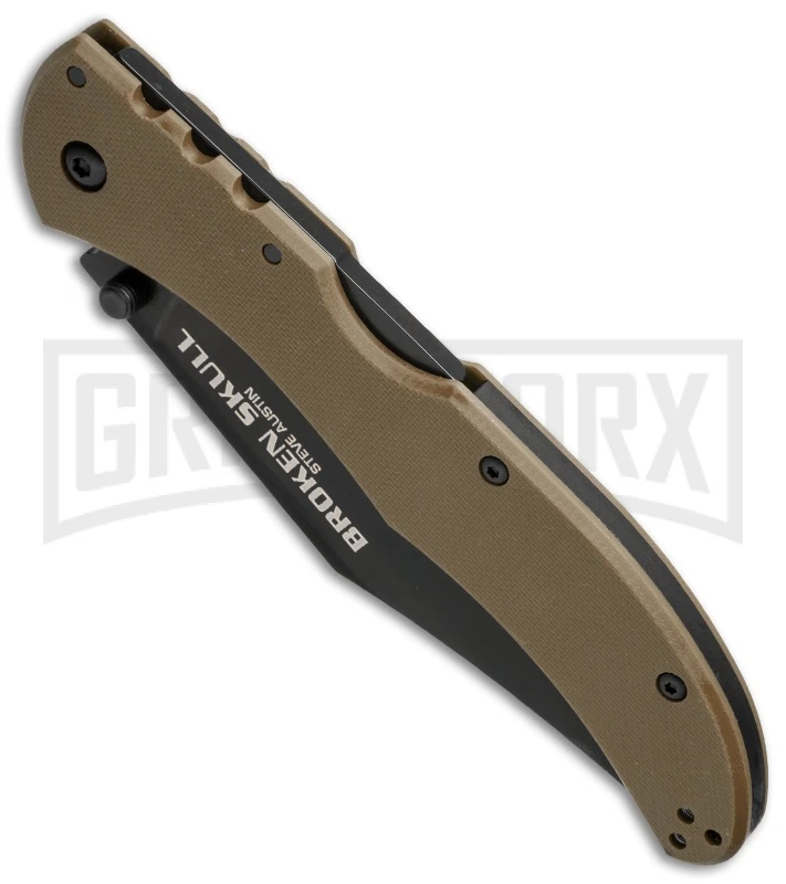 Cold Steel Broken Skull II Coyote Tan G-10 Folding Knife - Black Plain 3 Cold Steel Broken Skull II Coyote Tan G-10 Folding Knife - Black Plain - Image 3