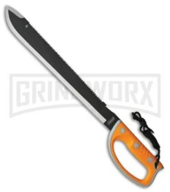 Coleman 24.5" Campground Machete Orange Rubber Fixed Blade Knife - Two-Tone