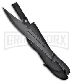 Frost Cutlery Tac Xtreme Slit Black Rubber Clip Point Machete - Black
