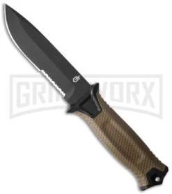 Gerber StrongArm Coyote Brown Polymer Fixed Blade Knife - Black Serr