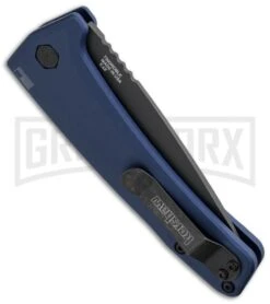 Kershaw Launch 3 Blue Automatic Knife - Black Plain -Gerber Knives Store kershaw launch auto 3 black dlc blue side cm large