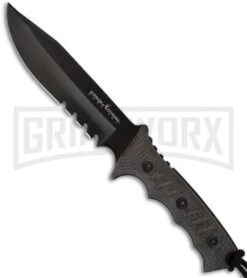 Schrade Extreme Survival SCHF3 Fixed Blade Knife - Black Serr
