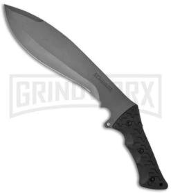 Schrade Jethro Black TPE Machete Fixed Blade Knife - Gray Plain