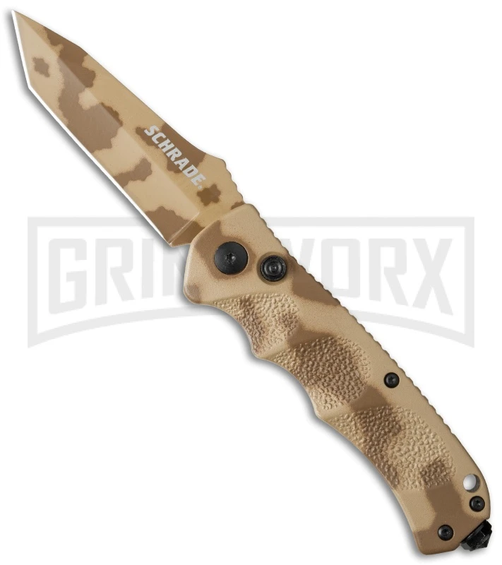 Schrade Extreme Survival SC60DT Desert Camo Automatic Knife - Tanto Plain 1 Schrade Extreme Survival SC60DT Desert Camo Automatic Knife - Tanto Plain
