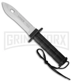 Survivor BackLash Black Aluminum Fixed Blade Knife - Mirror Plain
