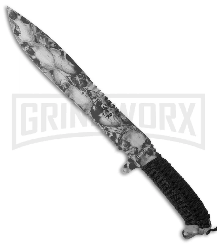 Large Fury Zombie Slayer Skull Machete Fixed Blade Knife - Plain 1 Large Fury Zombie Slayer Skull Machete Fixed Blade Knife - Plain